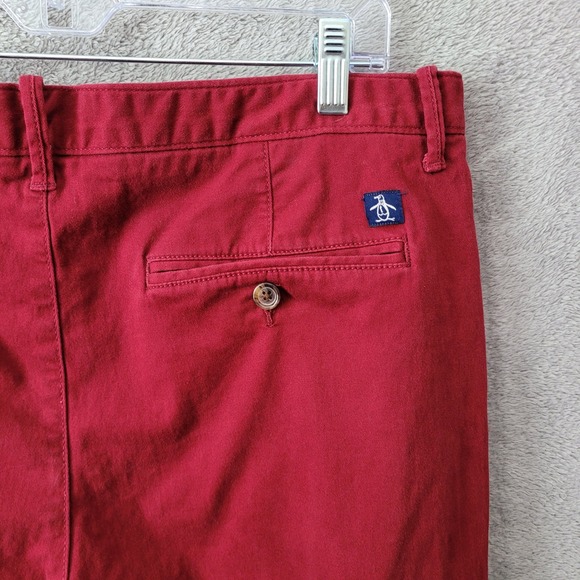 Penguin Munsingwear men's chino pants burgundy wine red 36 x 32 business casual - Picture 5 of 16